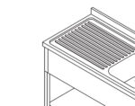 Dishwasher Table - 160 x 60cm - with Sink and Backsplash - incl Storage Shelf - imagine 4