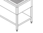 Dishwasher Table - 160 x 60cm - with Sink and Backsplash - incl Storage Shelf - imagine 3