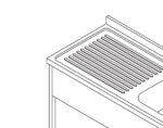 Dishwasher Table - 120 x 60 cm - with Sink and Backsplash - incl Storage Shelf - imagine 4