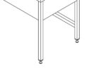 Dishwasher Table - 120 x 60 cm - with Sink and Backsplash - incl Storage Shelf - imagine 3