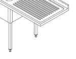 Dishwasher Table - 200 x 70cm - Left - with 2 Sinks and Backsplash - incl Storage Shelf - imagine 2