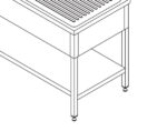 Dishwasher Table - 190 x 70cm - with 2 Sinks and Backsplash - incl Storage Shelf - imagine 4