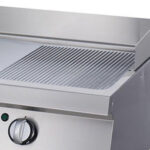Heavy Duty Griddle - Half Grooved Chrome - Double Unit - 70cm Deep - Electric - imagine 3