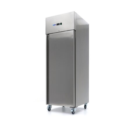 Fridge - 600L - 3 Adjustable Shelves (2/1 GN) - Stainless Steel - on Wheels