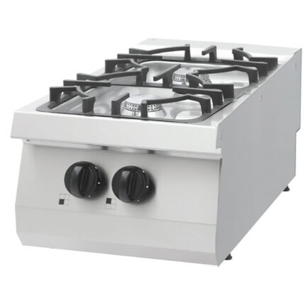 Heavy Duty Cooker - 2 Burners - Single Unit - 70cm Deep - 15kW - Gas