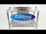Dishwasher Table - 120 x 75cm - Left - with Sink and Backsplash - incl Storage Shelf - imagine 5
