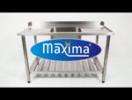 Dishwasher Table - 120 x 75cm - Right - with Sink and Backsplash - incl Storage Shelf - imagine 5