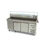 Pizza Prep Fridge - 202cm - 2 Doors - 7 Drawers - imagine 6