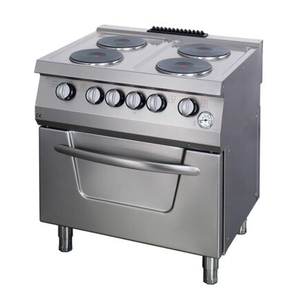 Heavy Duty Stove - 4 Burners - Double Unit - 70cm Deep - with Oven - Electric