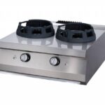 Heavy Duty Wok Cooker - 2 x 28,5cm Cooking Rings - Double Unit - 70cm Deep - Gas