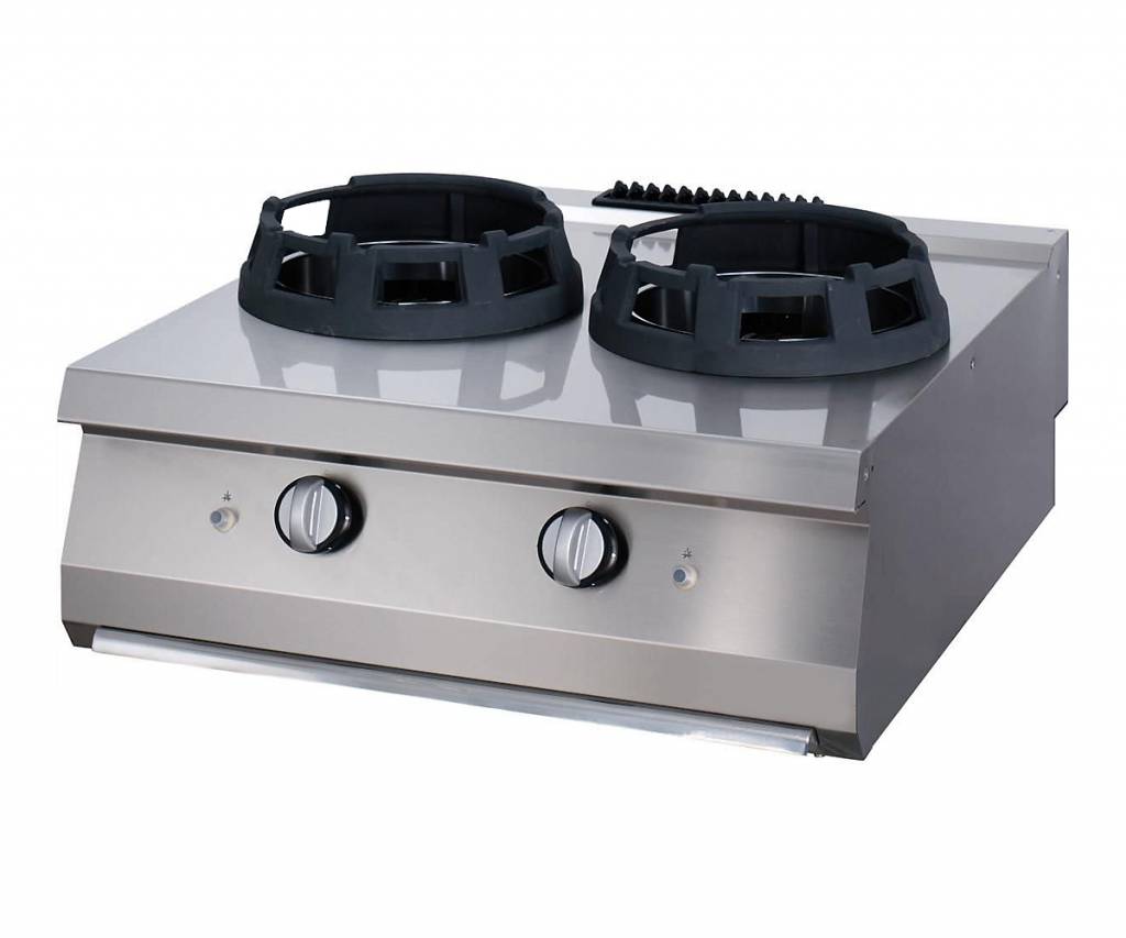 maxima-gas-wok-burner-800.jpg Heavy Duty Wok Cooker - 2 x 28,5cm Cooking Rings - Double Unit - 70cm Deep - Gas - imagine 1