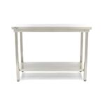 Stainless Steel Table - 120 x 60cm - Adjustable Height - with Storage Shelf - imagine 2