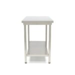 Stainless Steel Table - 80 x 60cm - Adjustable Height - with Storage Shelf - imagine 3