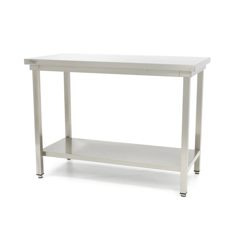 maxima-work-table-sq-5-61656e6dbada2.jpg Stainless Steel Table - 100 x 60cm - Adjustable Height - with Storage Shelf - imagine 1