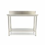 Stainless Steel Table - 60 x 70cm - Adjustable Height - with Backsplash