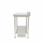 Stainless Steel Table - 160 x 70cm - Adjustable Height - with Backsplash - imagine 3