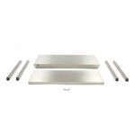 Stainless Steel Table - 80 x 60cm - Adjustable Height - with Storage Shelf - imagine 4
