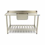 Dishwasher Table - 120 x 75cm - Left - with Sink and Backsplash - incl Storage Shelf - imagine 2
