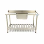 Dishwasher Table - 120 x 75cm - Right - with Sink and Backsplash - incl Storage Shelf - imagine 2