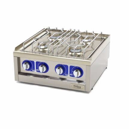 Commercial Grade Cooker - 4 Burners - Double Unit - 60cm Deep - Gas