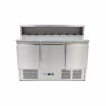 Pizza Prep Fridge - 137cm - 3 Doors - Fits 8 x 1/6 GN - incl Stainless Steel Cover - imagine 2