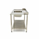 Dishwasher Table - 120 x 75cm - Left - with Sink and Backsplash - incl Storage Shelf - imagine 3