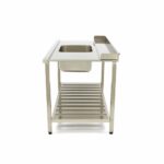 Dishwasher Table - 120 x 75cm - Right - with Sink and Backsplash - incl Storage Shelf - imagine 3