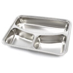 Plate - 3 Compartments - Stainless Steel - Dishwasher Safe - imagine 2