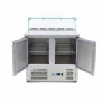 Pizza Prep Fridge - 90cm - 2 Doors - Fits 5 x 1/6 GN - incl Glass Cover - imagine 3