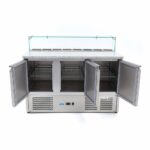 Pizza Prep Fridge - 137cm - 3 Doors - Fits 8 x 1/6 GN - incl Glass Cover - imagine 3