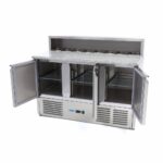 Pizza Prep Fridge - 137cm - 3 Doors - Fits 8 x 1/6 GN - incl Stainless Steel Cover - imagine 6