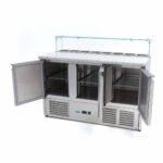 Pizza Prep Fridge - 137cm - 3 Doors - Fits 8 x 1/6 GN - incl Glass Cover - imagine 5