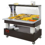 Bain-marie warm wall buffet 4x GN1/1-150 (Wengé wood)