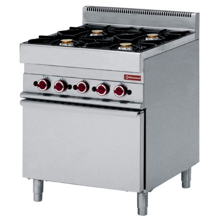 Gas cooker 4 burners and electric convection oven GN 1/1