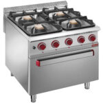 Stove 4 burners on gas oven GN 2/1