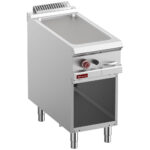 Smooth gas fry top, module 1/2, open cupboard