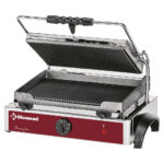Electric panini grill MEDIUM, ribbed plates