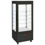 Display 4 sides T° negative, 5 glass shelves, ventilated, 480 Lit, BLACK