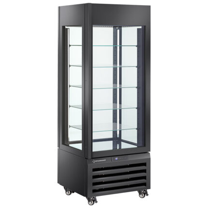 FULL vitrine 440 Lt., 5 glass levels, ventilated - ICE CREAM & PASTRY - BLACK
