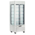 FULL vitrine 440 Lt., 5 glass levels, ventilated - ICE CREAM & PASTRY - WHITE