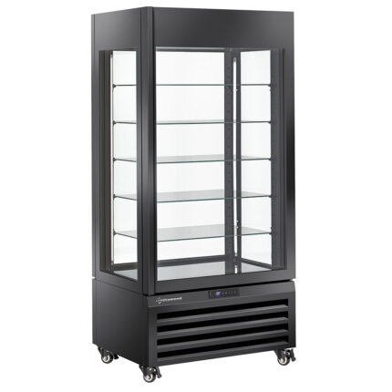FULL vitrine 600 Lt., 5 glass levels, ventilated - ICE CREAM & PASTRY - BLACK