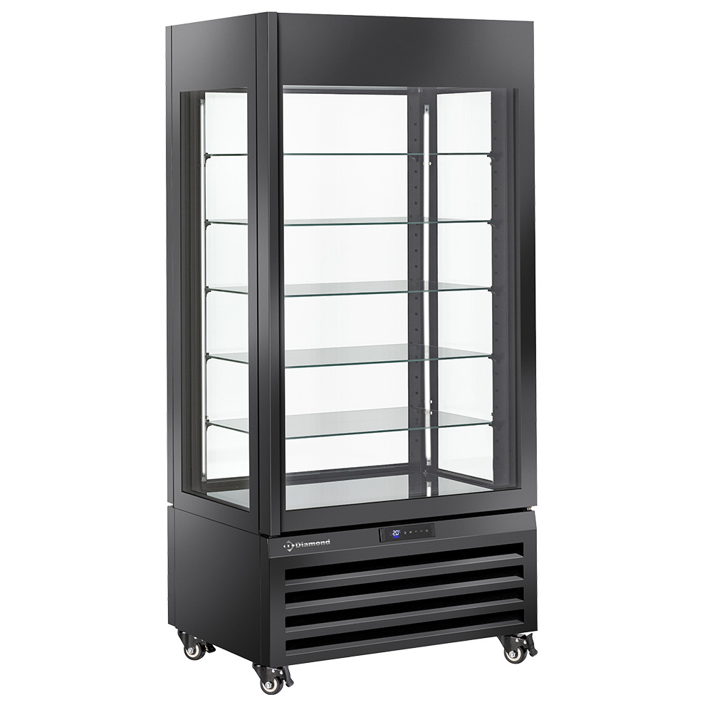 001-MAX_609-BB-2EME-big.jpg FULL vitrine 600 Lt., 5 glass levels, ventilated - ICE CREAM & PASTRY - BLACK - imagine 1