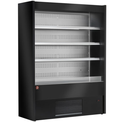Ventilated refrigerated wall element - BLACK+Night curtain+Frame on 4 wheels