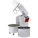 Spiral kneader 22 liters tilting head, removable bowl, 2 speeds, timer, on wheels