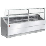 Refrigerated display counter straight panel 90°, without storage space