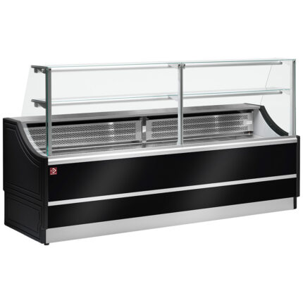 Refrigerated glass display - Neutral model "OL Orléans" staight panel 90°, without storeroom