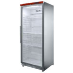 Ventilated refrigerator GN 2/1, glass door, 600 liters. stainless steel