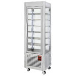 Panoramic display, 5 shelves, ventilated, 360 LT, Stainless steel.