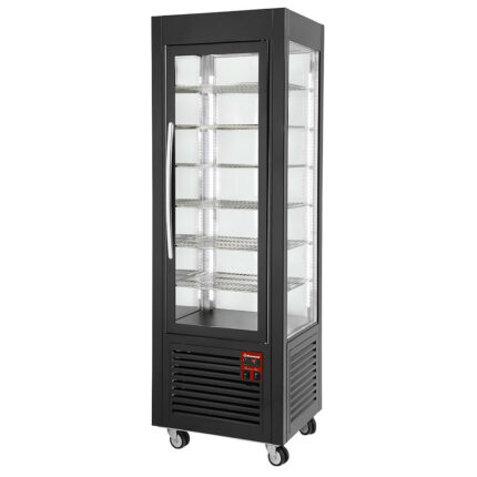 Panoramic display, 5 shelves, ventilated, 360 LT, Black