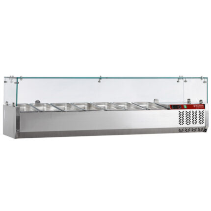 Refrigerated structure 7x GN 1/4 - 150 mm, with sneezeguard